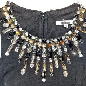 Minuet Jeweled Black Dress